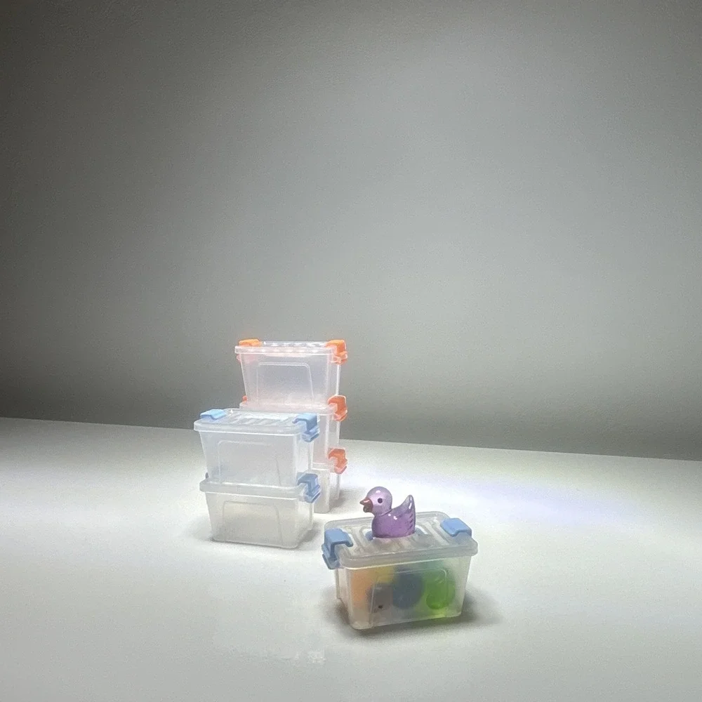 Miniature Plastic Storage Bins with Latching Lids Set of 5 Clear Kids Toy org